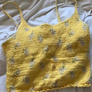 yellow floral crop top